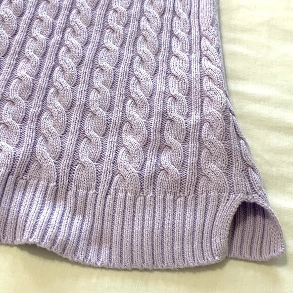 Croft&Barrow Women Sweater. 100% Cotton. Lavender. V-Neck. Cable Knit. Size XL. - Picture 9 of 9